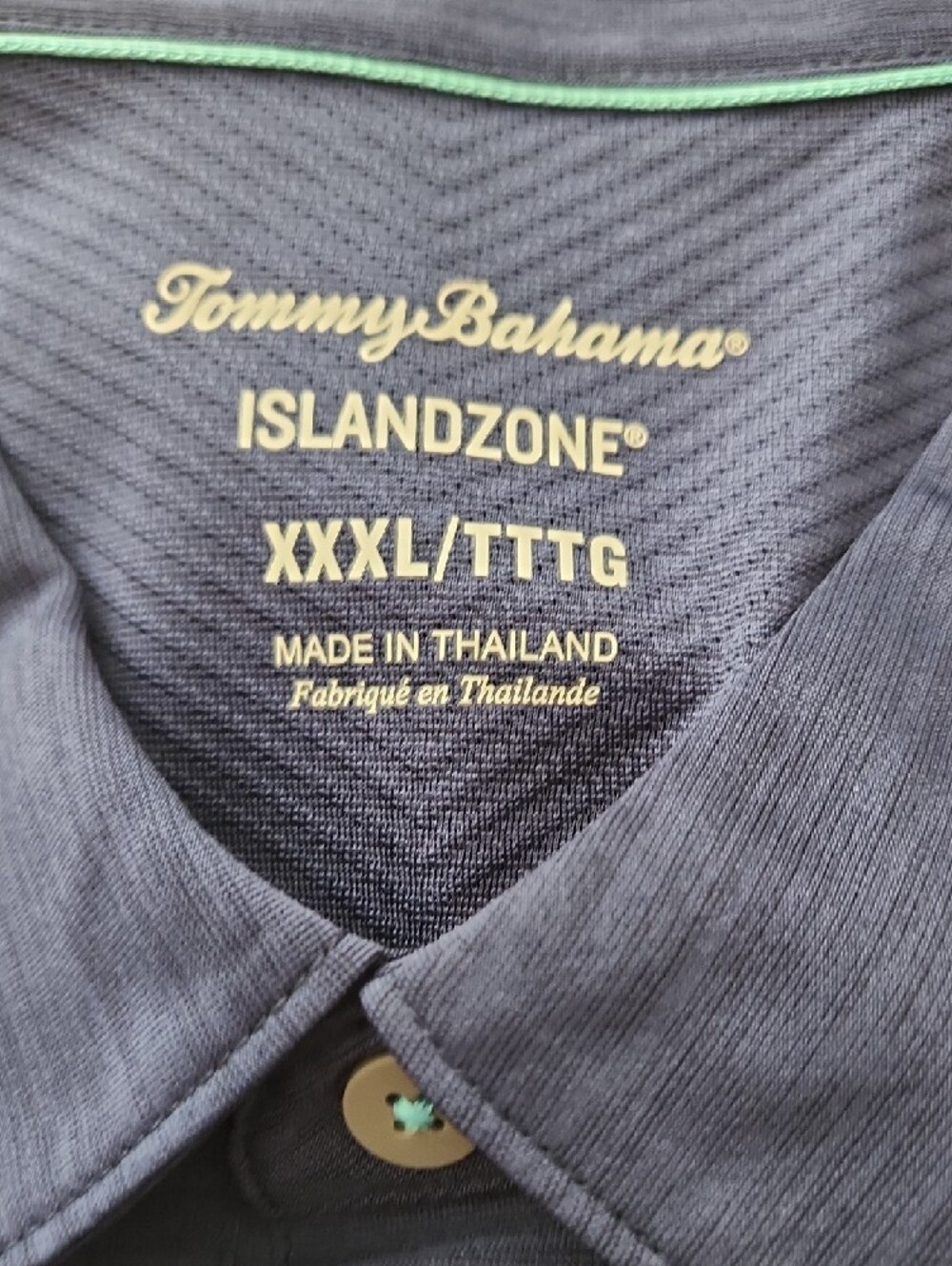 Tommy Bahama Men's IslandZone Polo - Deep Navy with Teal Trim - Picture 3 of 4